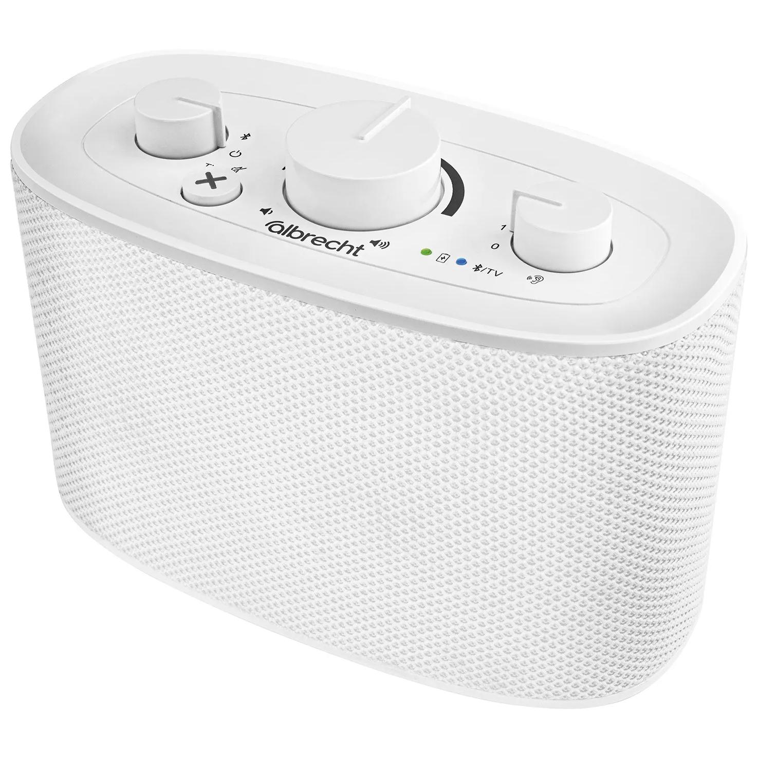 Albrecht Klaro Portable Stereo Speaker, White, 4W