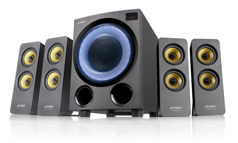 F&D F7700X 80W Universal 4.1 Channel Bluetooth Speakers Set - Black