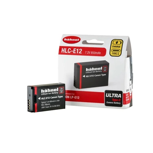 Hahnel ULTRA HLC-E12 Battery - Canon Type USB-C 850mAh Black