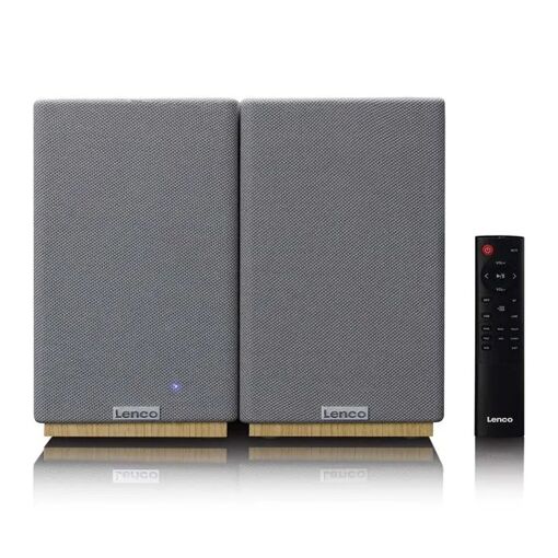 Conjunto estéreo Lenco SPB-241WDGY - Son potente y diseño elegante con Bluetooth - Madera/Gris