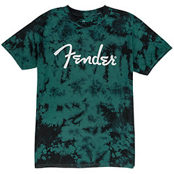 Fender Spaghetti Logo Tie-Dye T-Shirt, Blue, Size L