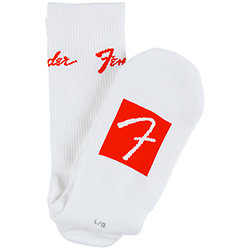 Fender Logo Stompsocks - White, Size L