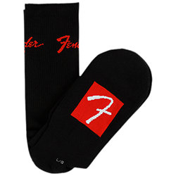 Fender Logo Stompsocks - Black, Size L