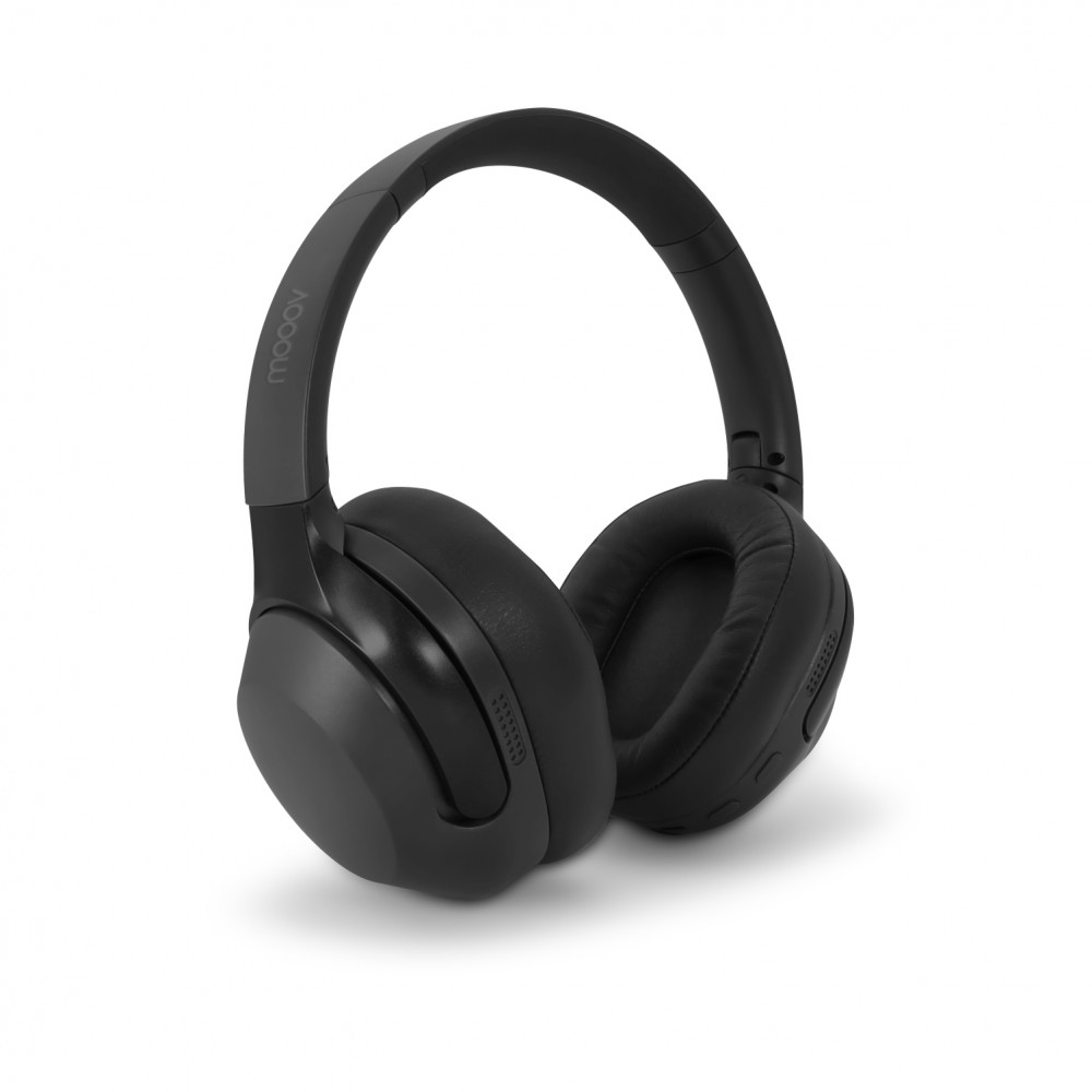 MOOOV Wireless Noise-Canceling Headphones - 100% Recycled Plastic, Black