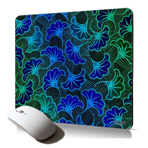 Utaupia Soft Mouse Pad with African Fantasy Wax Print Design, Blue