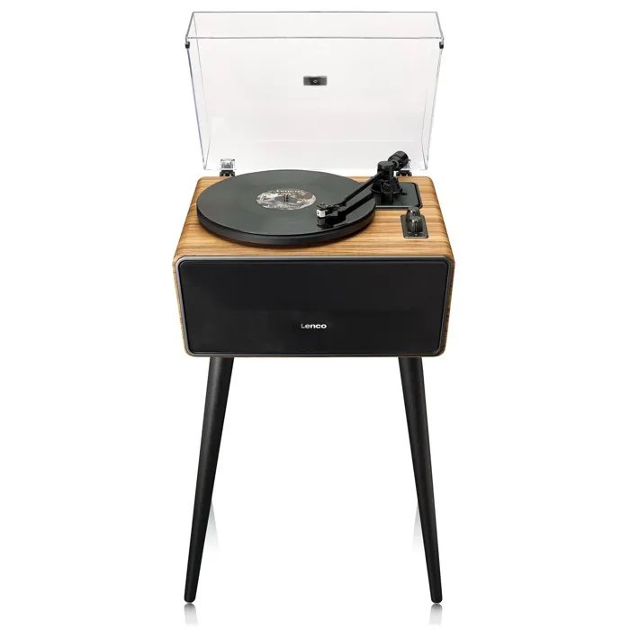 Lenco Bluetooth Turntable with Built-in Speakers - Oakwood Vinyl Record Stand