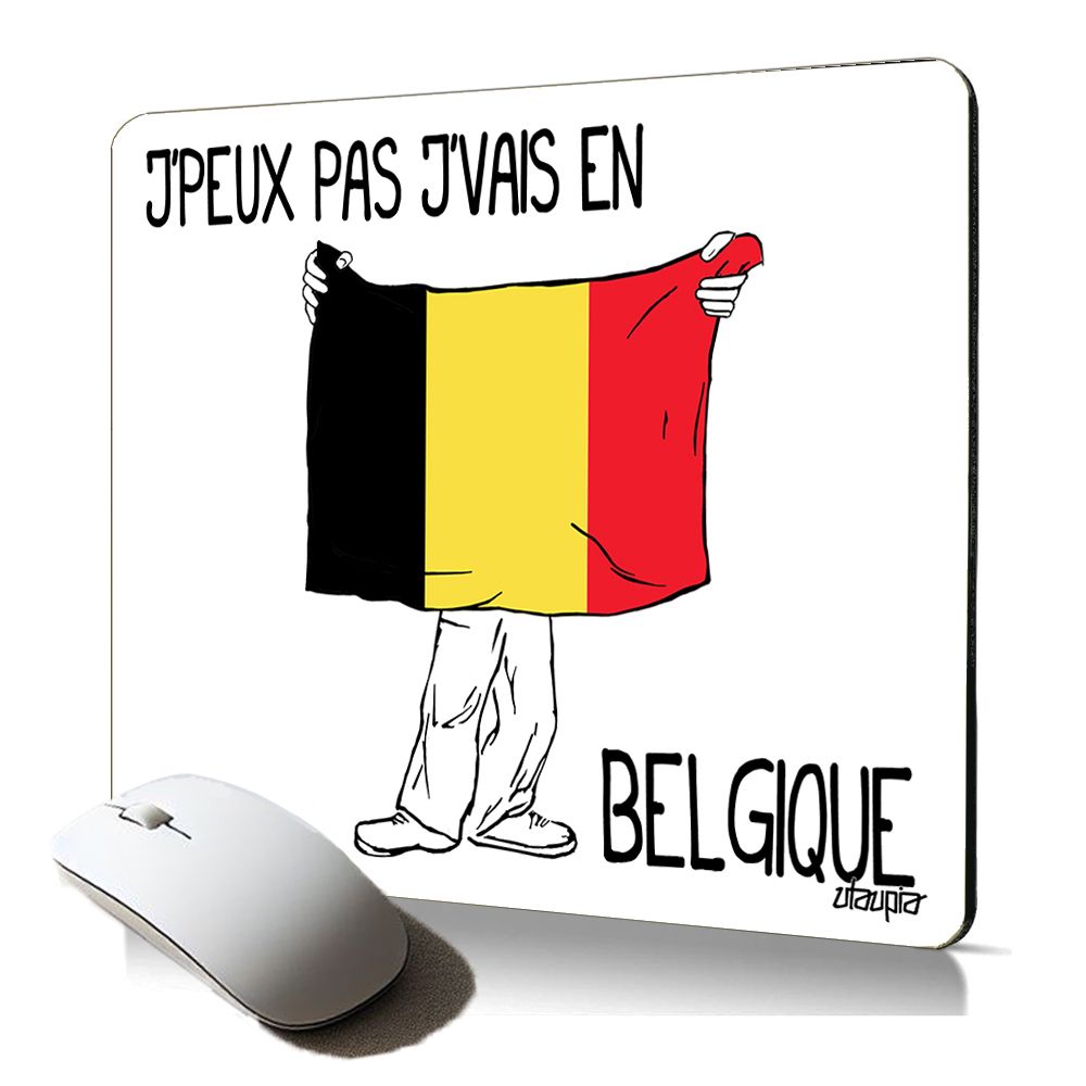 Utaupia Soft Mouse Pad - Belgian Flag, Ergonomic and Stable, Football Theme, Unique Design, Gift