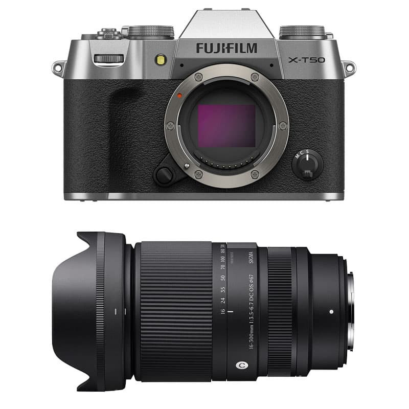 Fujifilm X-T50 Silver + Sigma 16-300mm f/3.5-6.7 DC OS Contemporary 3-Year Warranty