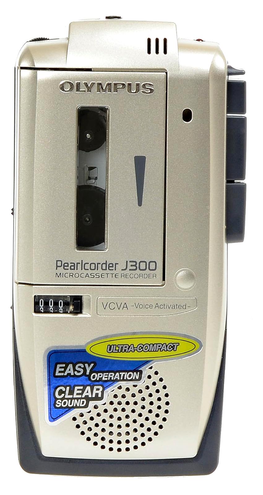 Olympus Pearlcorder J300 - Cassette Dictaphone - Black, Metallic