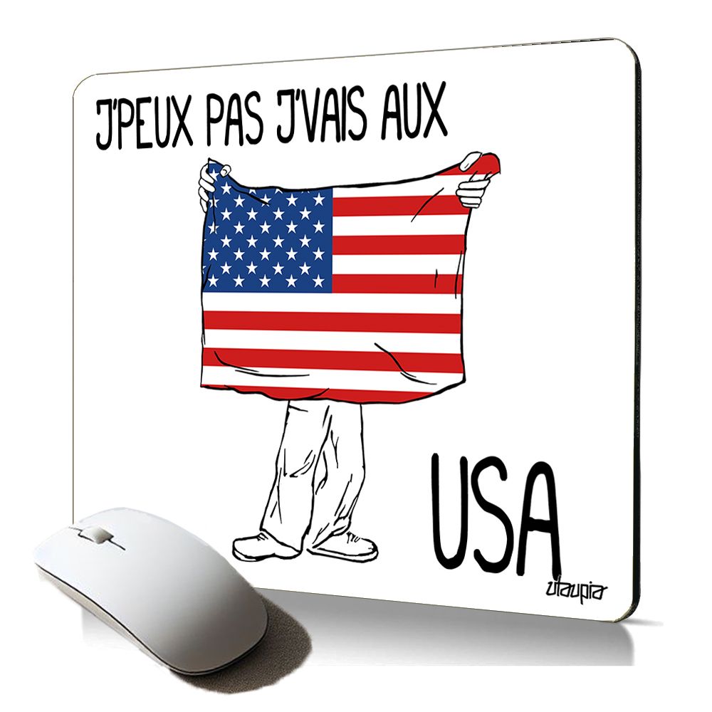 Tapis de souris souple Utaupia avec drapeau américain, antidérapant et cadeau unique