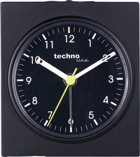 Technoline Q Quartz Alarm Clock, Black
