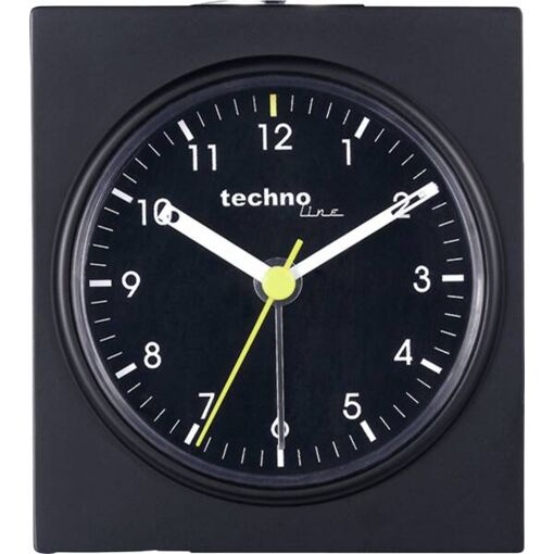 Technoline Q Quartz Alarm Clock, Black