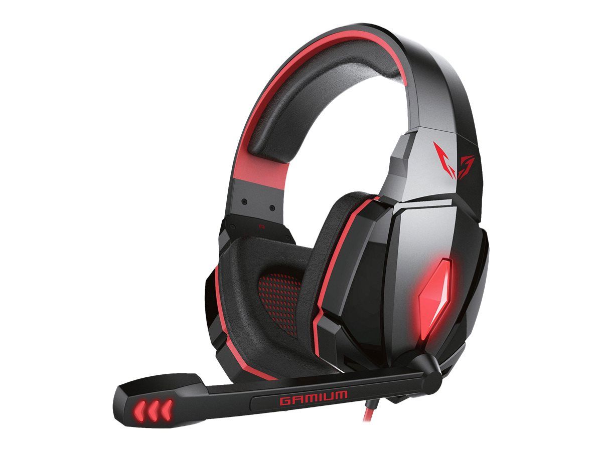 Auriculares con cable We Digital Gamium circumaurales - Negro Rojo