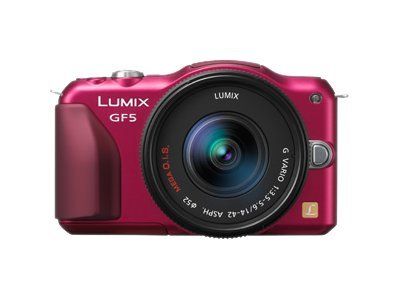 Panasonic Lumix G DMC-GF5K - Digital Camera - Mirrorless - 12.1 MP - Micro Four Thirds - 3x Optical Zoom Lens 14-42mm - Red