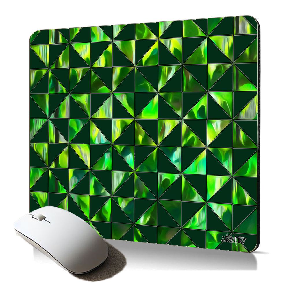 Utaupia Soft Mouse Pad - Geometric Marble Design, Vegetable Green