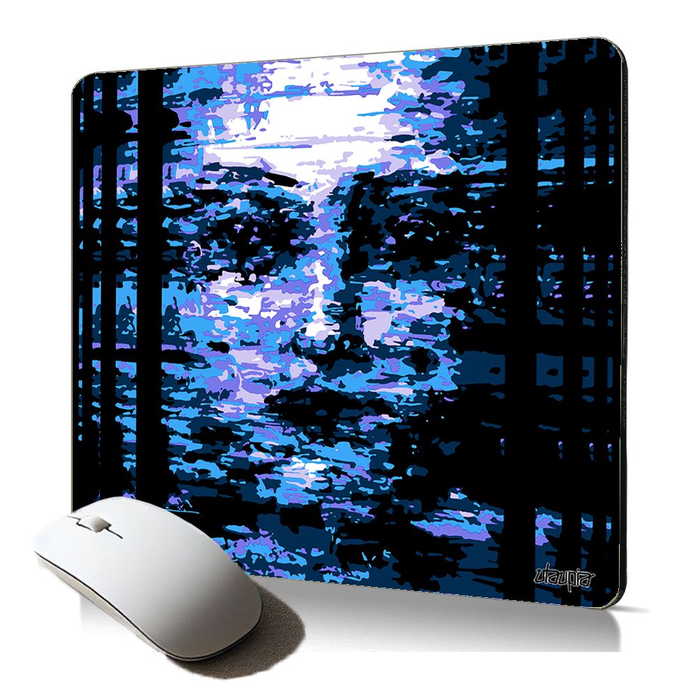Utaupia Soft Mouse Pad with Unique Portrait Design - Ergonomic Support, Artistic Face, Blue