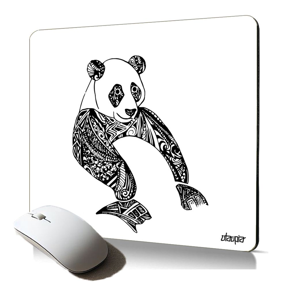 Almohadilla de ratón suave Utaupia con panda tatuado - Estética y artística, antideslizante y duradera, regalo original