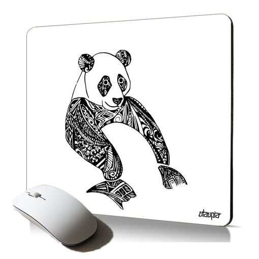 Tapis de souris souple Utaupia avec panda tatoué - Esthétique et artistique, antidérapant et résistant, cadeau original
