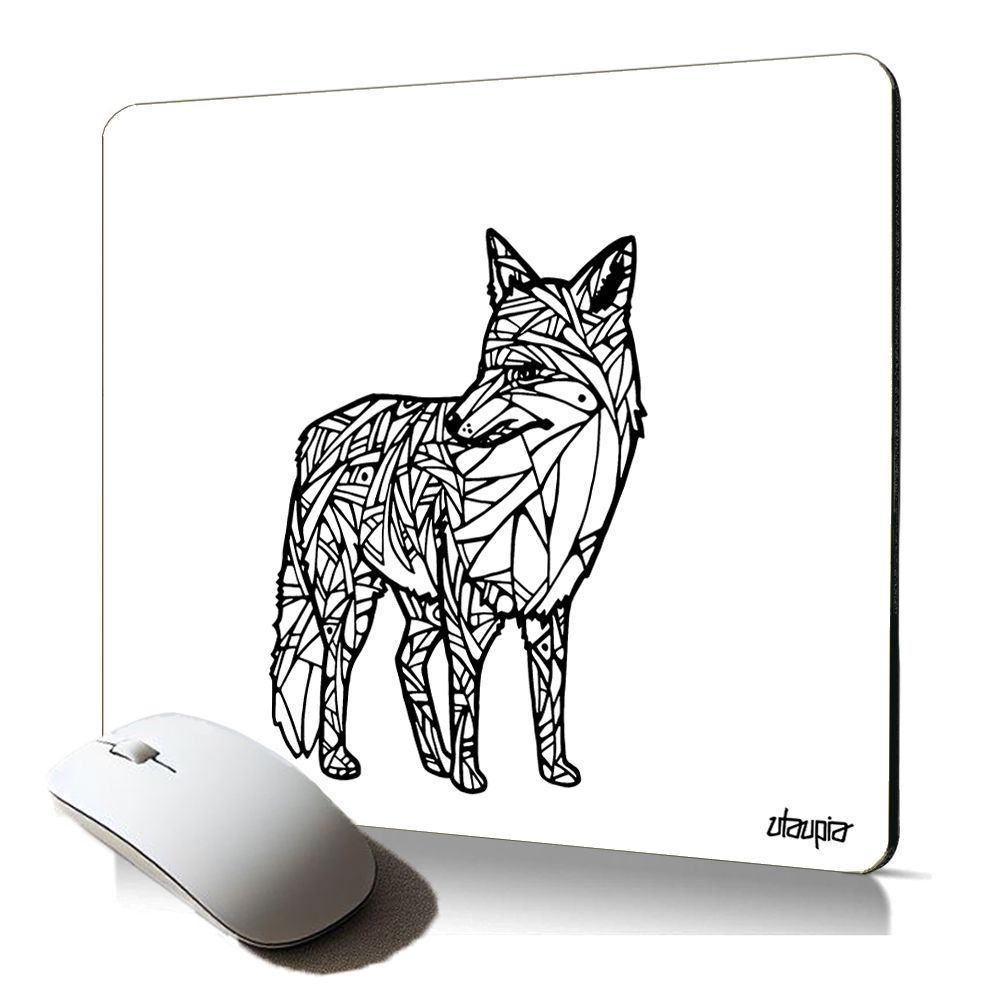 Tapis de souris souple Utaupia avec motif renard - Édition artiste