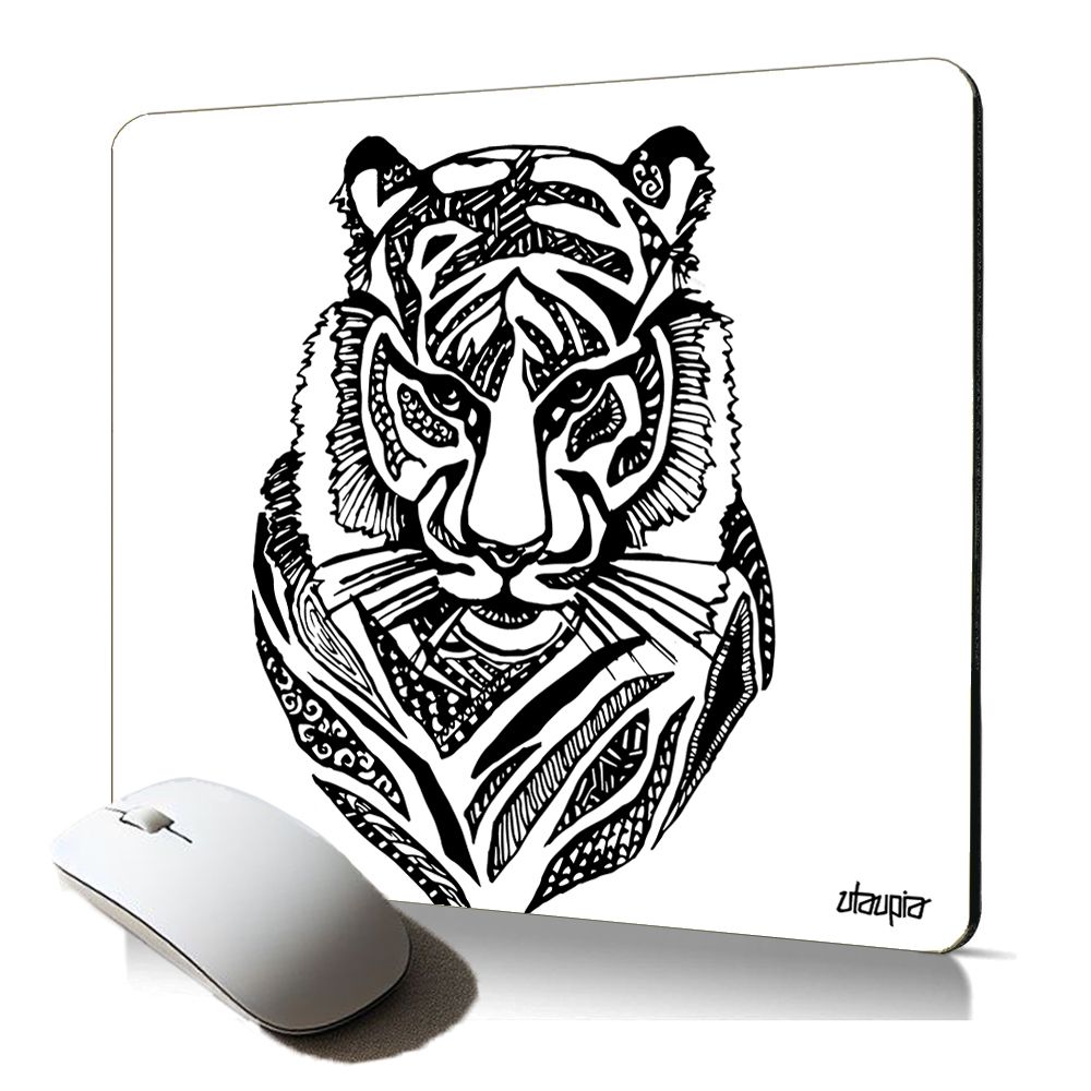 Utaupia Soft Mouse Pad - Tiger Design, Elegant Aztec Fantasy