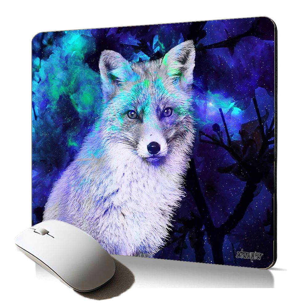 Tapis de souris souple Utaupia renard - Forêt florale, antidérapant et durable