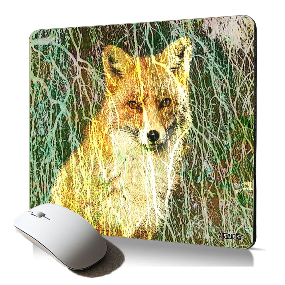 Tapis de souris souple renard forêt nature animal d'artiste français - Utilisations de jeu