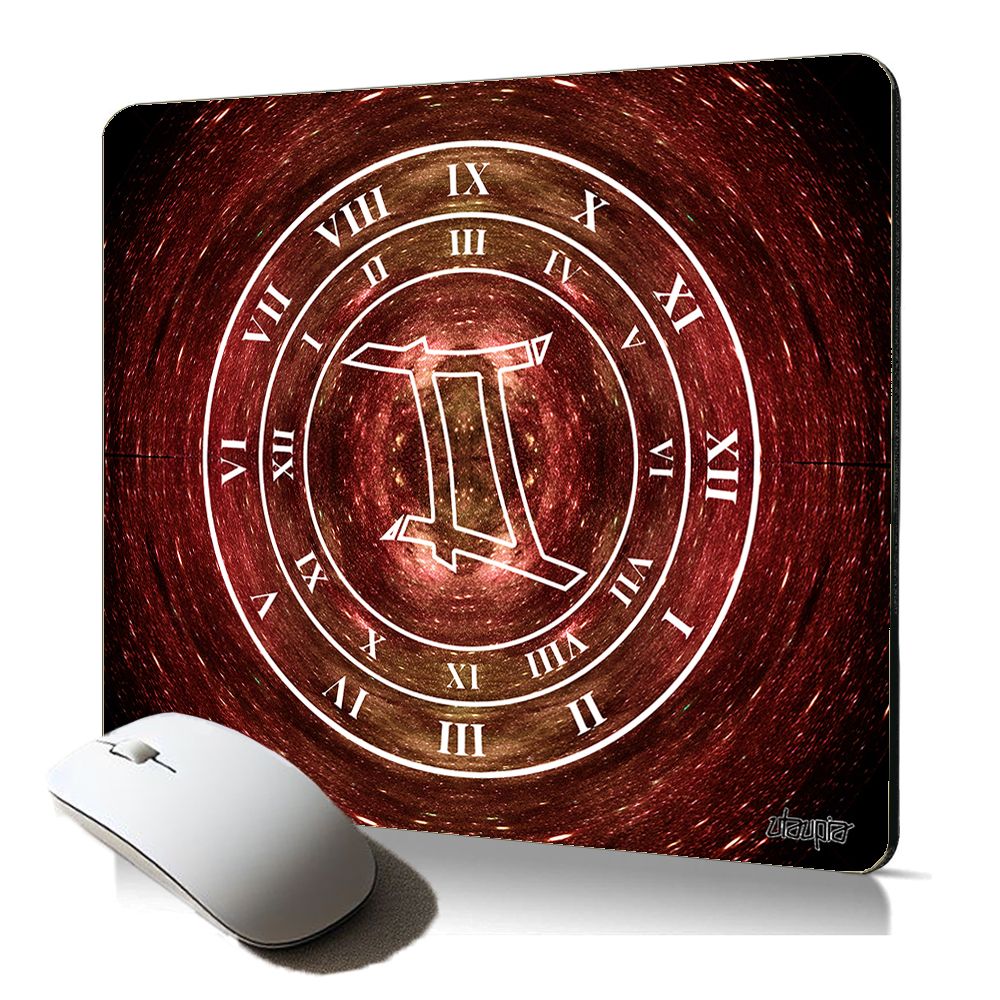Tapis de souris souple Utaupia - Signe gemeaux et galaxie, accessoire gaming