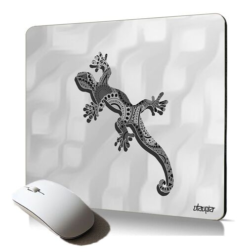 Tapis de souris souple Utaupia - Design de lézard salamandre, art esthétique accessoire bureau, cadeau Noël