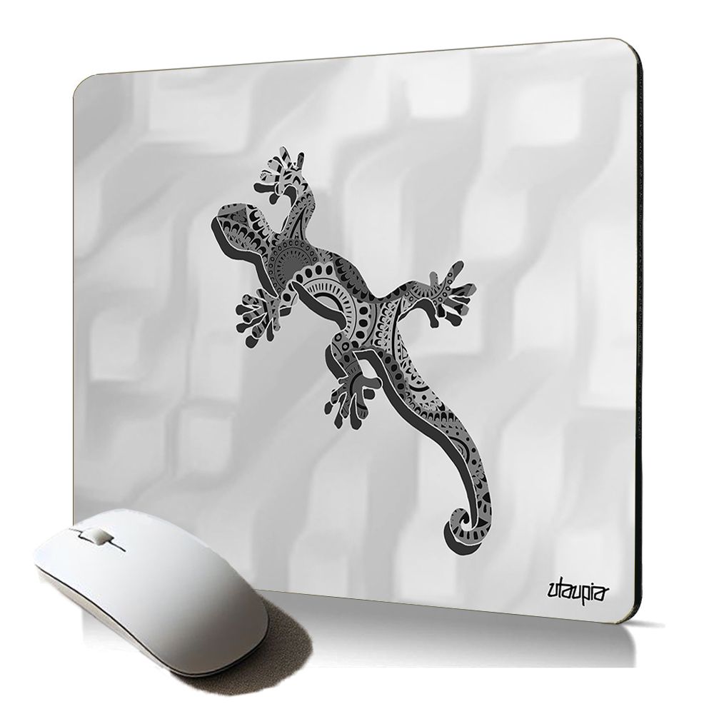 Tapis de souris souple Utaupia - Design de lézard salamandre, art esthétique accessoire bureau, cadeau Noël