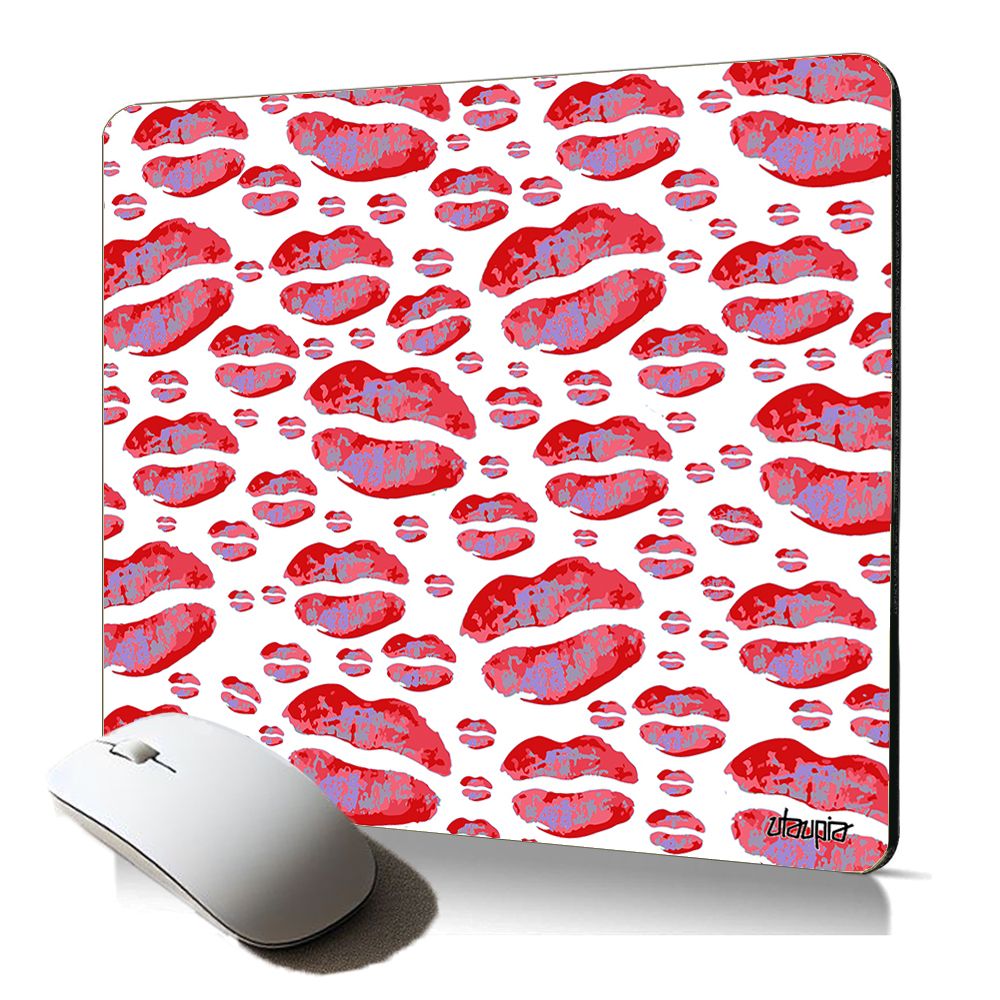 Tapis de souris souple Utaupia avec motif lèvres fantaisie