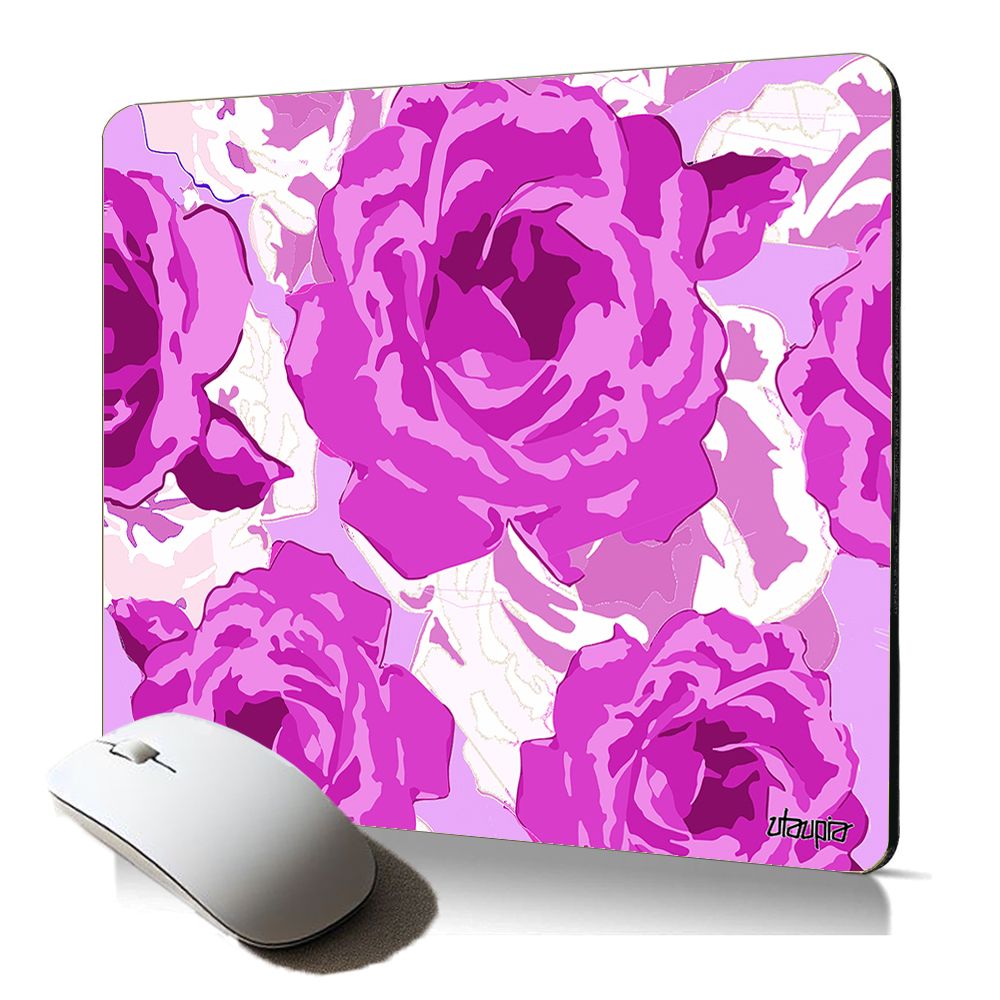 Utaupia Soft Mouse Pad - Eternal Flower Powder Pink Love Petals Nature Decorative Floral Gift for Valentine's Day
