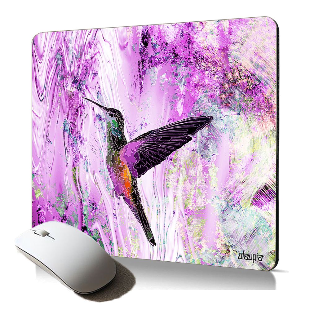 Tapis de souris souple Utaupia - Motif Colibri Florale, Cadeau Éco-responsable