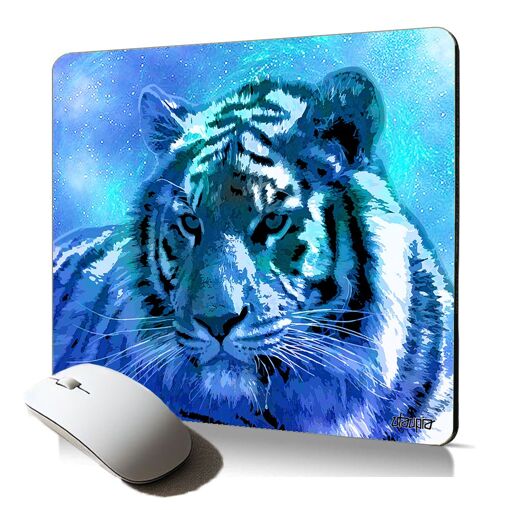 Utaupia Soft Mousepad with Tiger Feline Design, Non-Slip and Durable, Beige Galaxy Pattern, Original PC Fixe Accessory