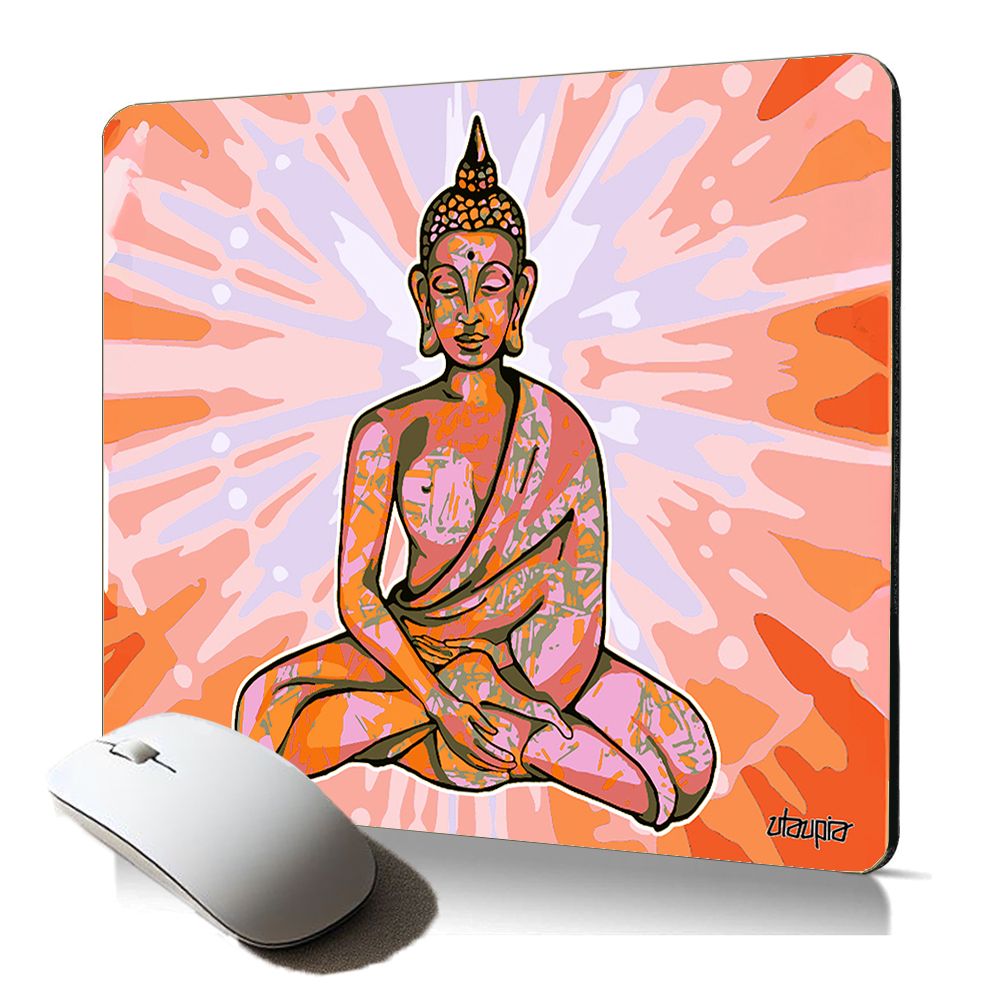 Utaupia Zen Buddha Mousepad - Colored Art Gift for Women