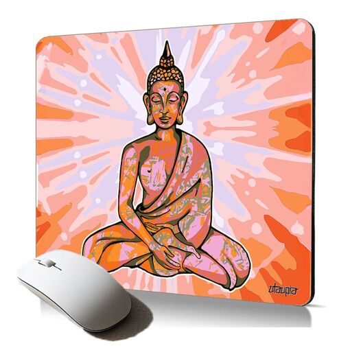 Utaupia Zen Buddha Mousepad - Colored Art Gift for Women