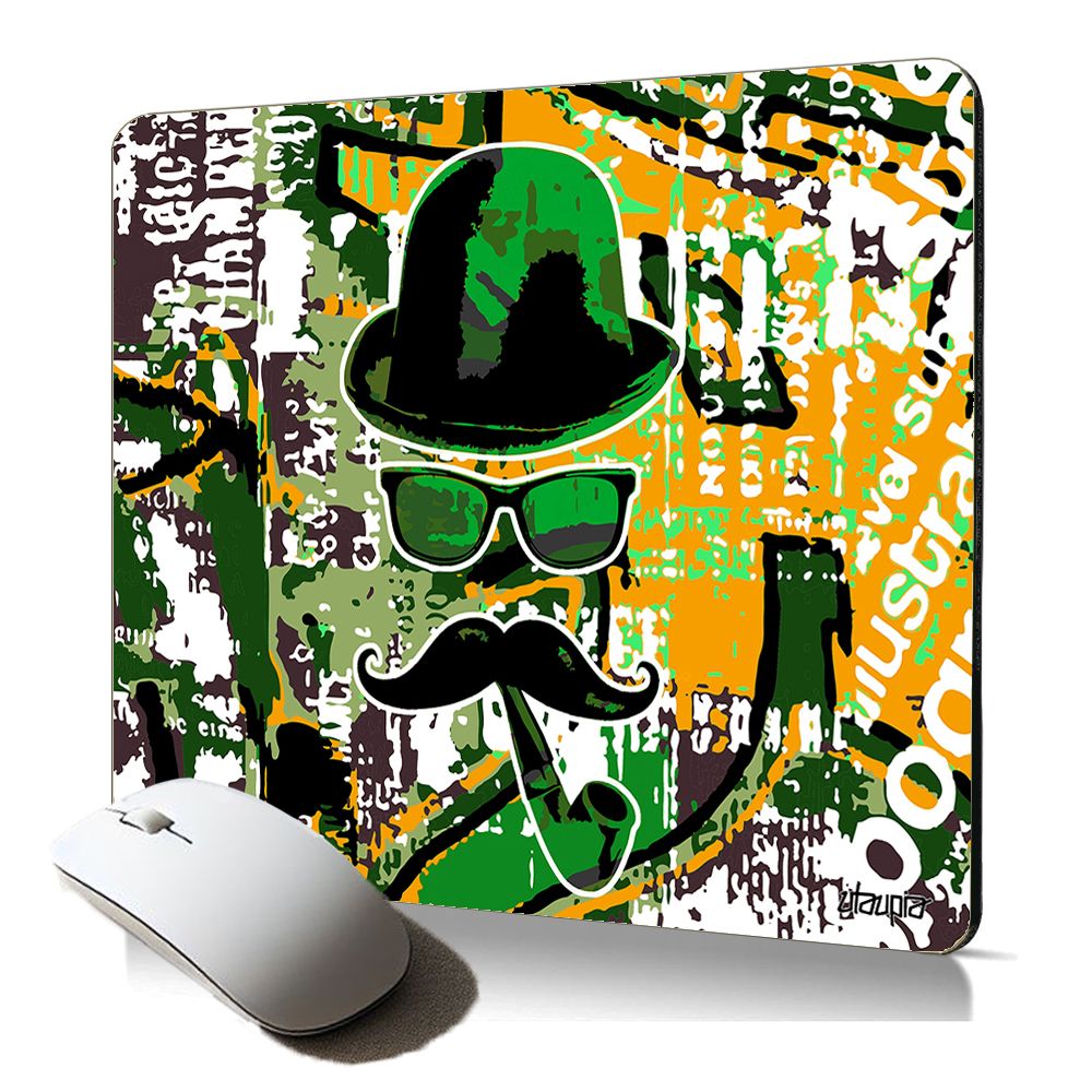 Utaupia Soft Mouse Pad with Street Art Design - Mustache, Anti-Slip, Gaming Accessory