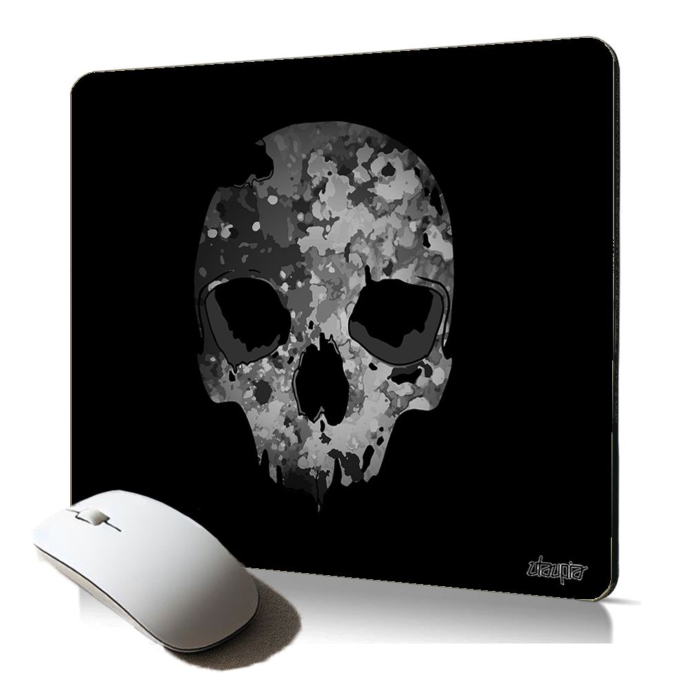 Utaupia Soft Skull Mouse Pad - Punk Rock Pirate Design, Durable and Flexible