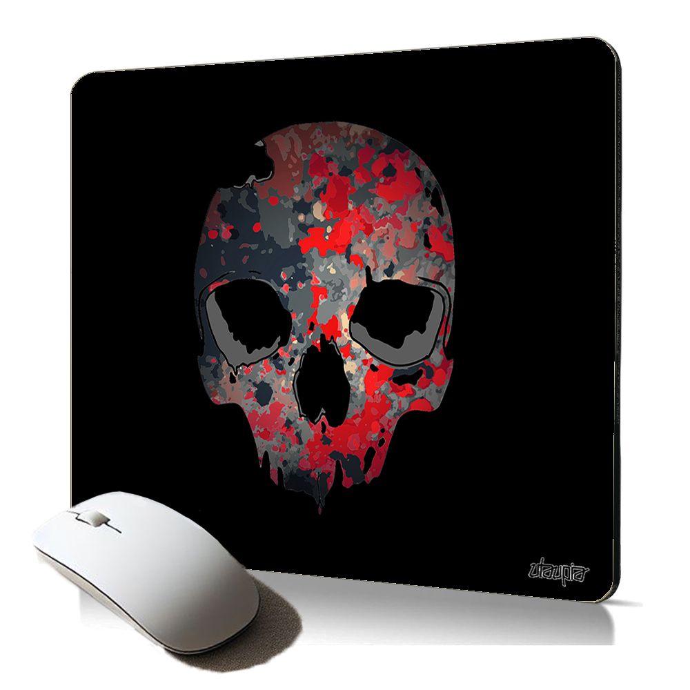 Tapis de souris souple Utaupia - Design crâne, cadeau punk motard pour hommes