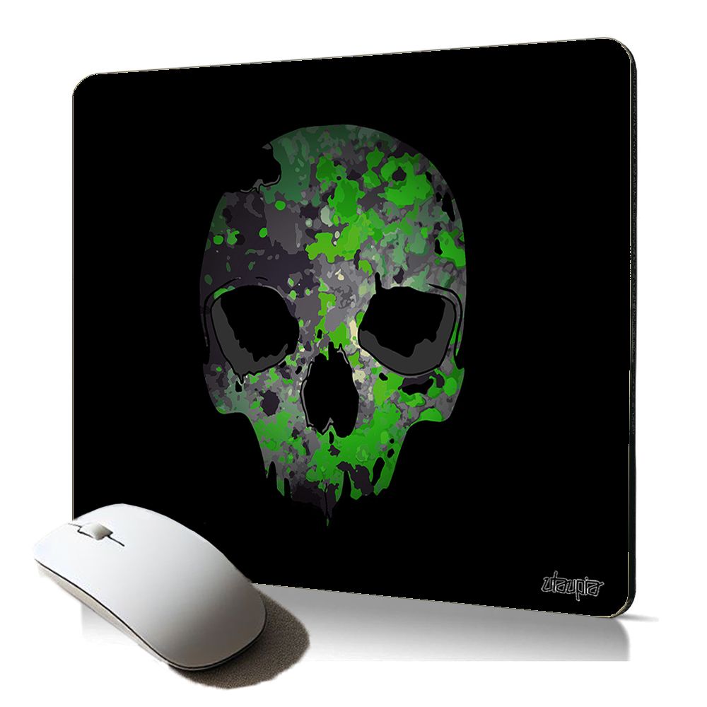 Tapis de souris souple Utaupia avec motif crâne street art - Mousepad pour gamers geeks
