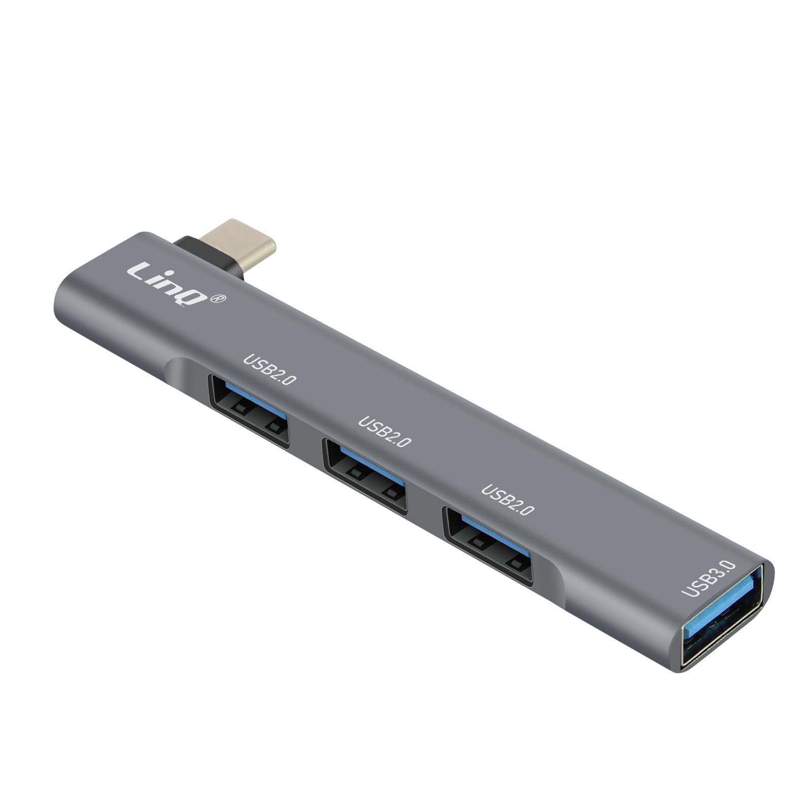 Adaptador HUB USB C para MacBook con 4x USB 3.0 5Gbps OTG LinQ