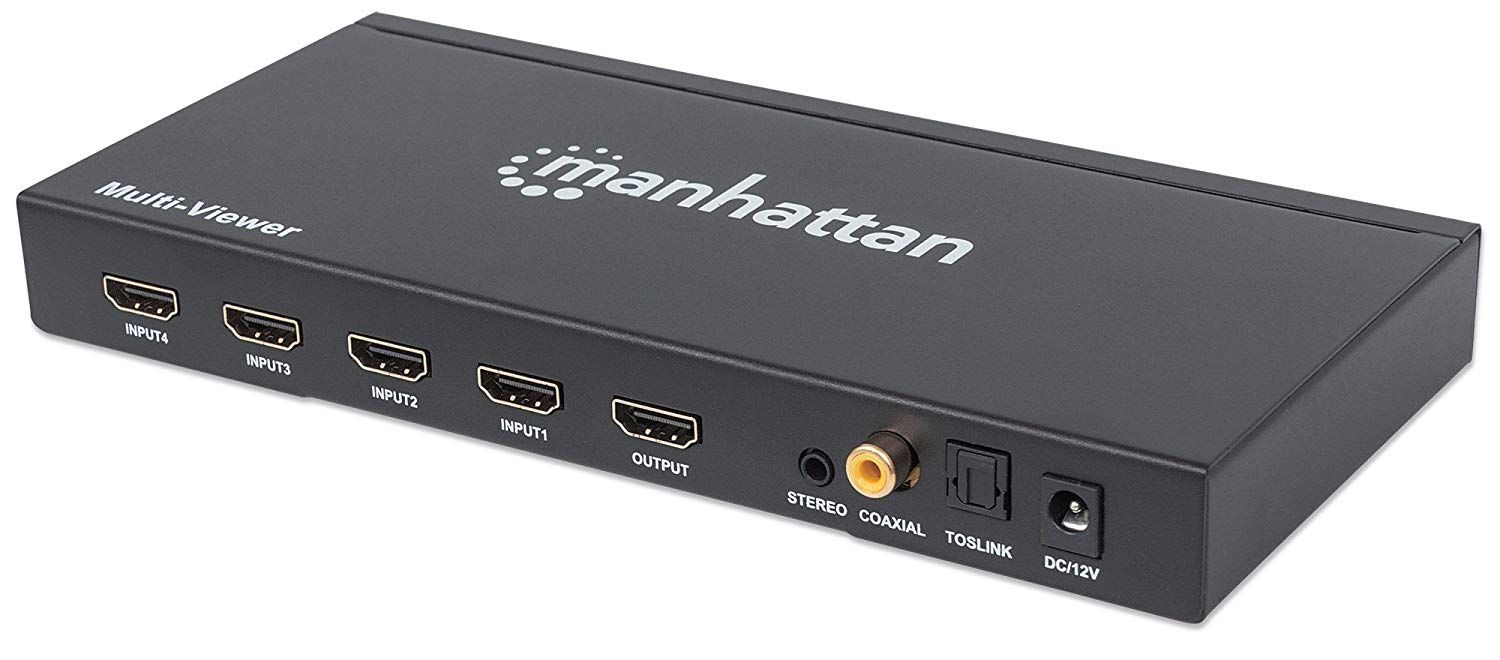 IC Intracom 4-Port HDMI Multiviewer Switch, Black