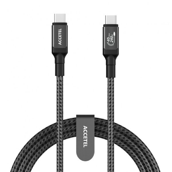 Cable Baseus 240W 40GB 8K PD 3.1 Gen 3 Thunderbolt 4 USB-C para Apple iPhone 16 - Negro