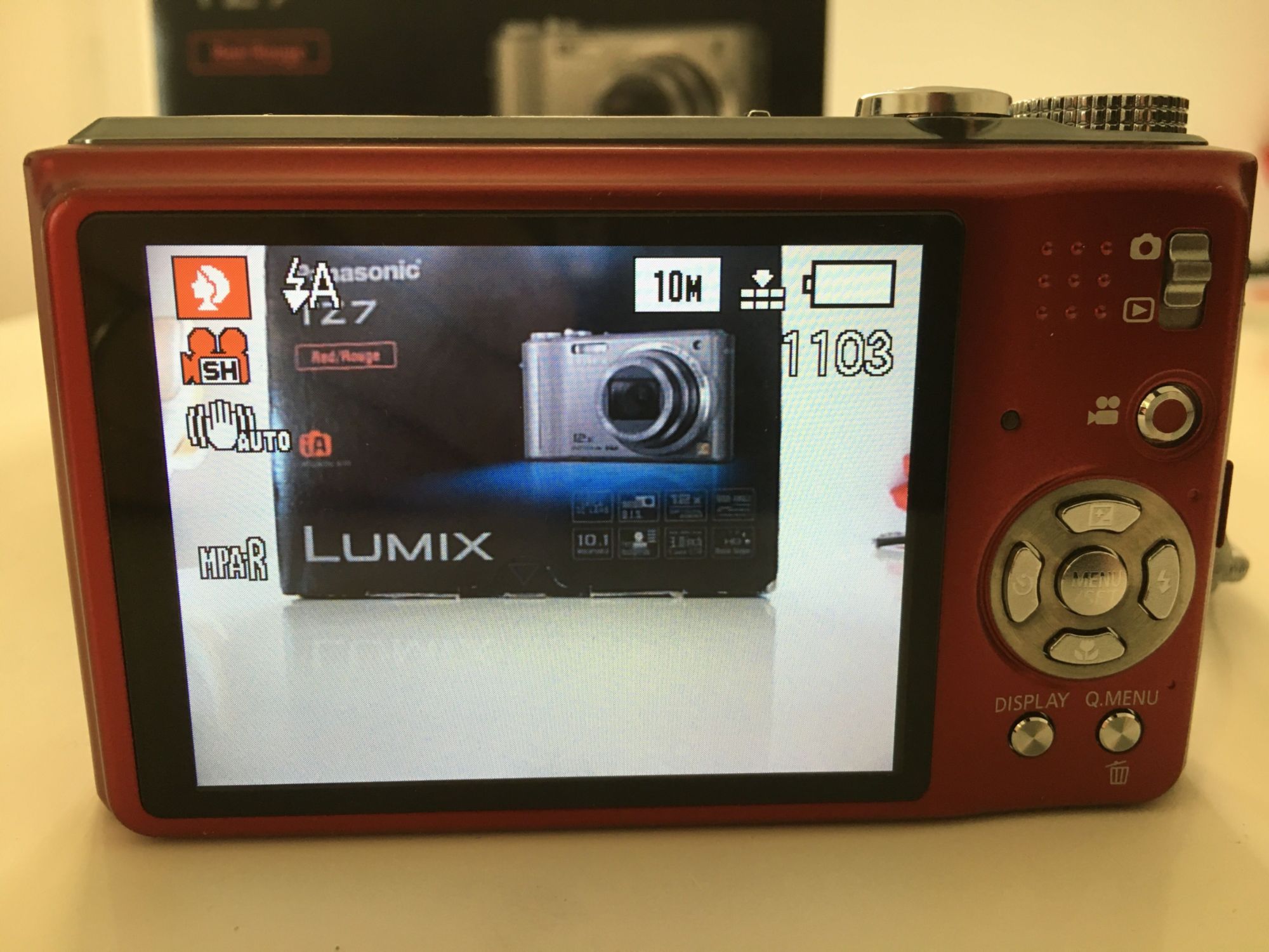 Panasonic Lumix DMC-TZ7EF Red Digital Camera - 10.1MP - 12x Optical Zoom