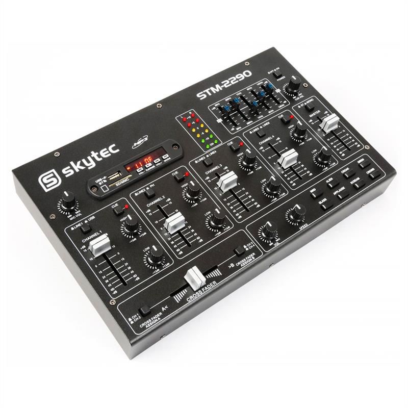 Skytec STM-2290 6-Channel DJ Mixer with Bluetooth, USB, SD, and MP3