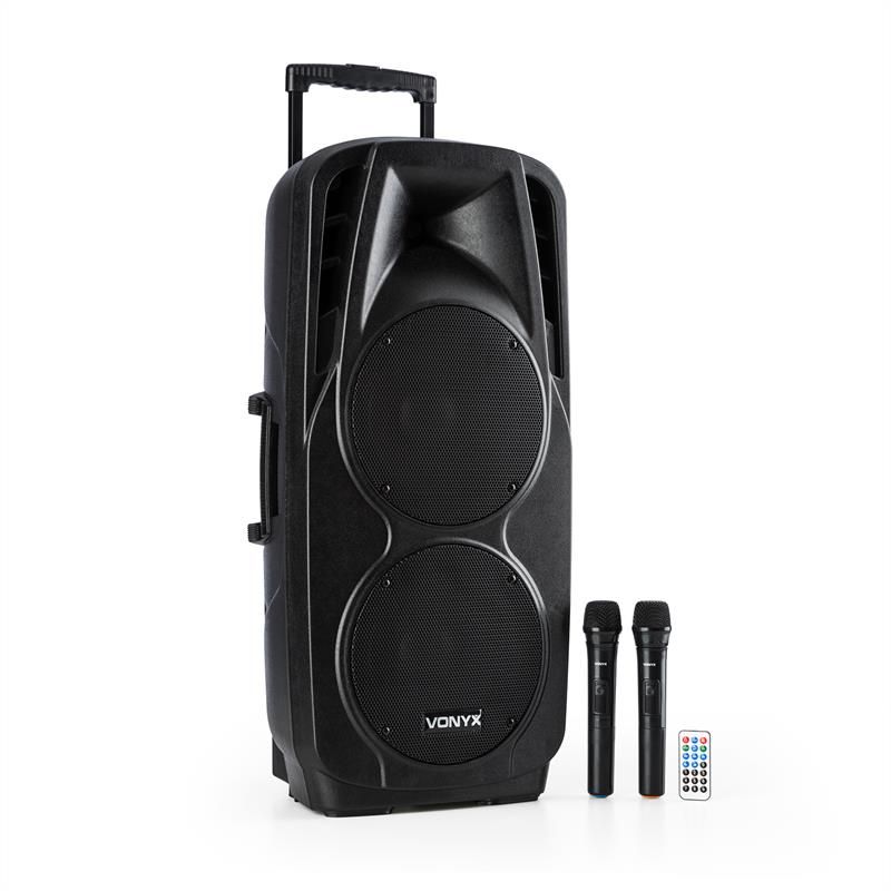 Vonyx SPX-PA9210 Portable Speaker System with Bluetooth, USB/SD/MMC, 2x 10" Speakers, 250W RMS