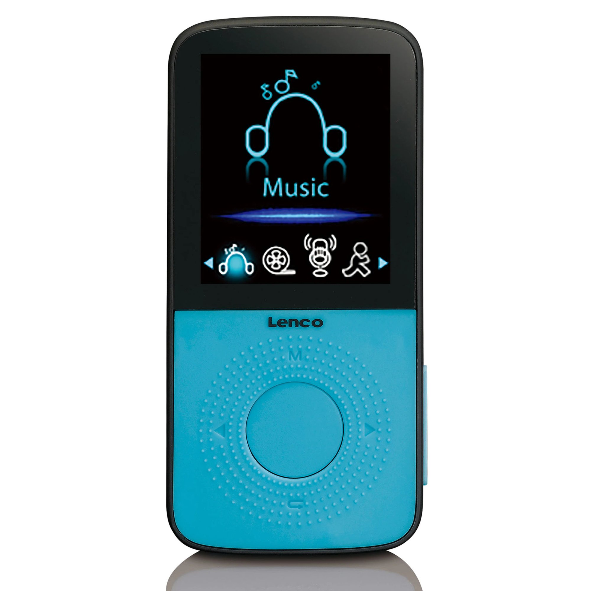 Lenco PODO-153BU - Sports MP3 Player with Pedometer, Sport Earbuds and Armband - Blue