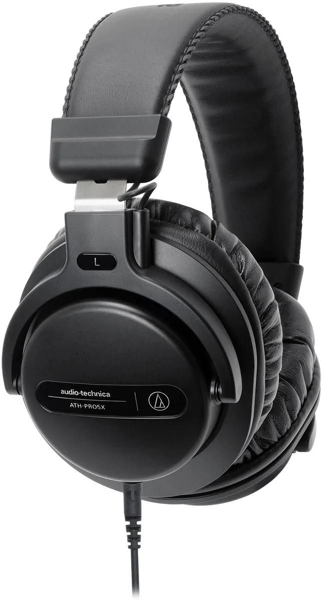 Audio-Technica ATH PRO5X Headphones - Over-Ear - Wired - 3.5mm Jack - Black