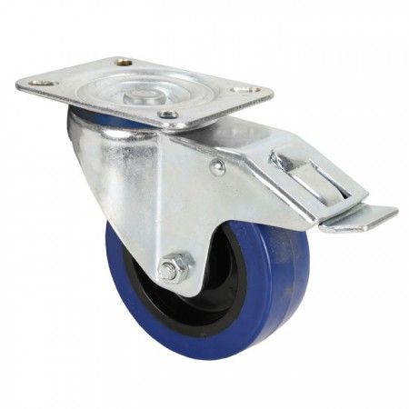 Adam Hall Swivel Casters with Brake - Blue - 100mm