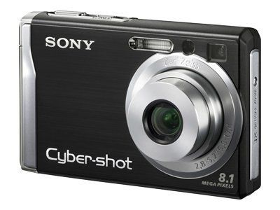 Sony CompactW90/B Digital Camera - 8.1MP - 3x Optical Zoom - Carl Zeiss - Black