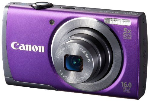 Canon PowerShot A3500 IS Digital Camera (Purple) - 28mm Wide Angle 5x Optical Zoom PSA3500IS (PR)